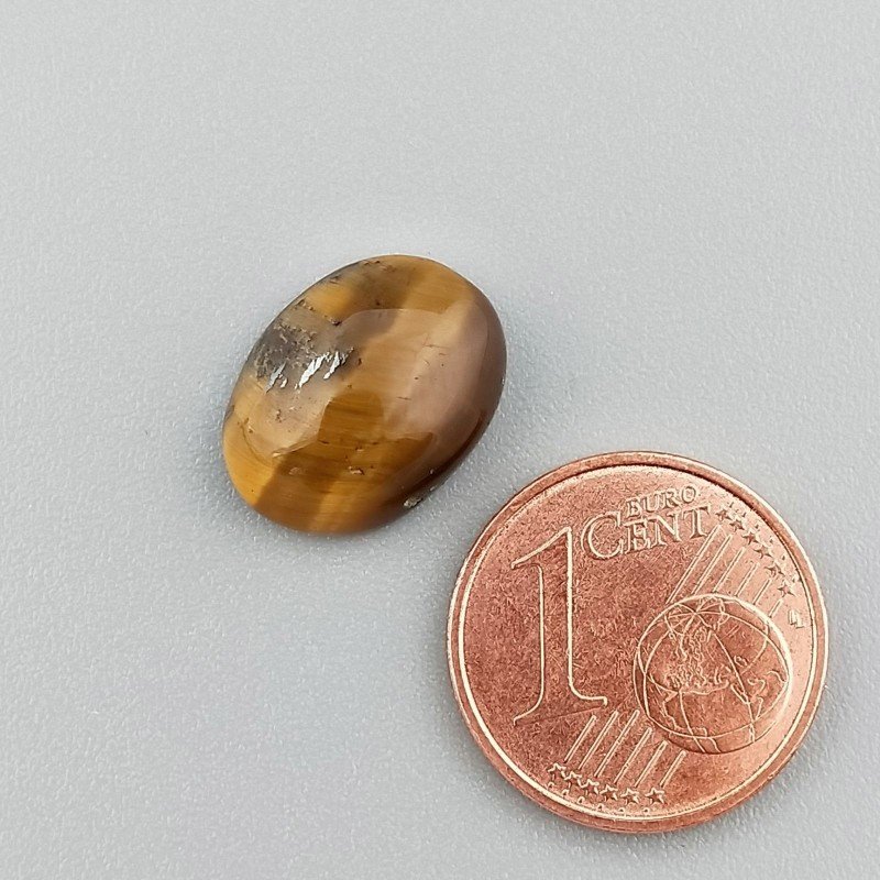 Occhio Di Tigre Naturale Forma Ovale Piatto Cabochon Liscio Fatto a Mano 13X10X5mm 1,12GM