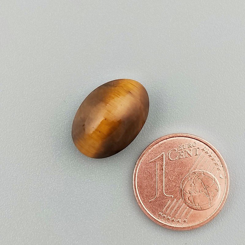 Occhio Di Tigre Naturale Forma Occhio Ovale Piatto Cabochon Liscio Fatto a Mano 15X10X7mm 1,59GM