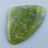 Giada Oliva Naturale Forma Cuore Piatto Cabochon Liscio Fatto a Mano 45X31X4mm 9,14gm 1pz