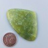 Giada Oliva Naturale Forma Cuore Piatto Cabochon Liscio Fatto a Mano 45X31X4mm 9,14gm 1pz