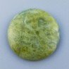 Giada Oliva Naturale Forma Tondo Piatto Cabochon Liscio Fatto a Mano 33X6mm 11,40gm 1pz
