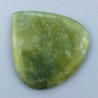 Giada Oliva Naturale Forma Cuore Piatto Cabochon Liscio Fatto a Mano 36X35X4mm 8,20gm 1pz
