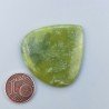 Giada Oliva Naturale Forma Cuore Piatto Cabochon Liscio Fatto a Mano 36X35X4mm 8,20gm 1pz