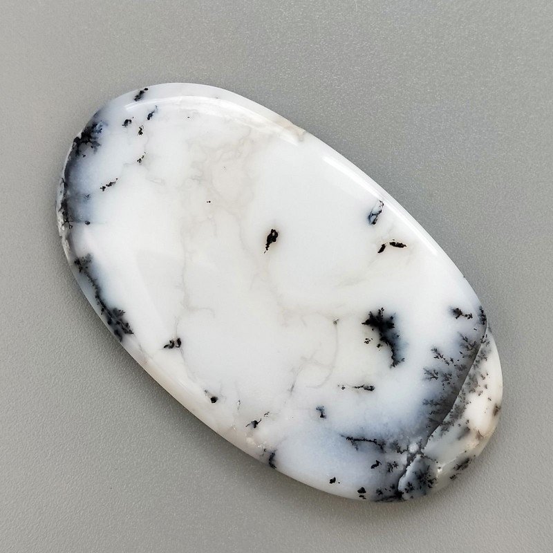 Opale Dendritico Naturale Forma Ovale Piatto Cabochon Liscio Fatto a Mano 55X32X5mm 16,60gm 1pz