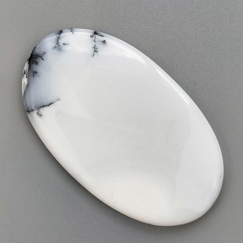 Opale Dendritico Naturale Forma Ovale Piatto Cabochon Liscio Fatto a Mano 55X32X4mm 14,67gm 1pz