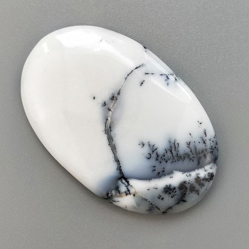 Opale Dendritico Naturale Forma Ovale Piatto Cabochon Liscio Fatto a Mano 50X32X6mm 16,20gm 1pz