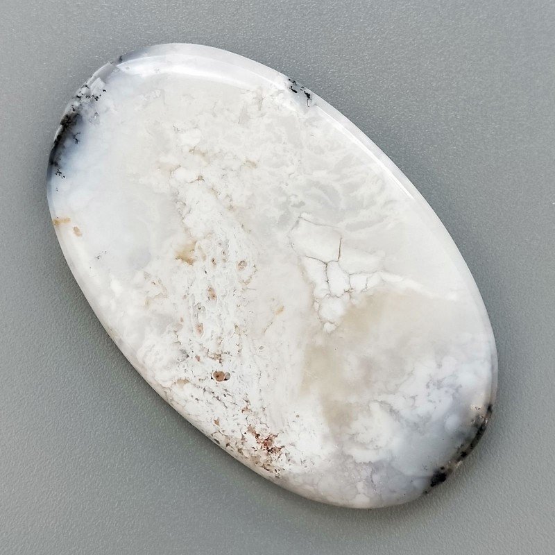 Opale Dendritico Naturale Forma Ovale Piatto Cabochon Liscio Fatto a Mano 53X33X5mm 17,79gm 1pz