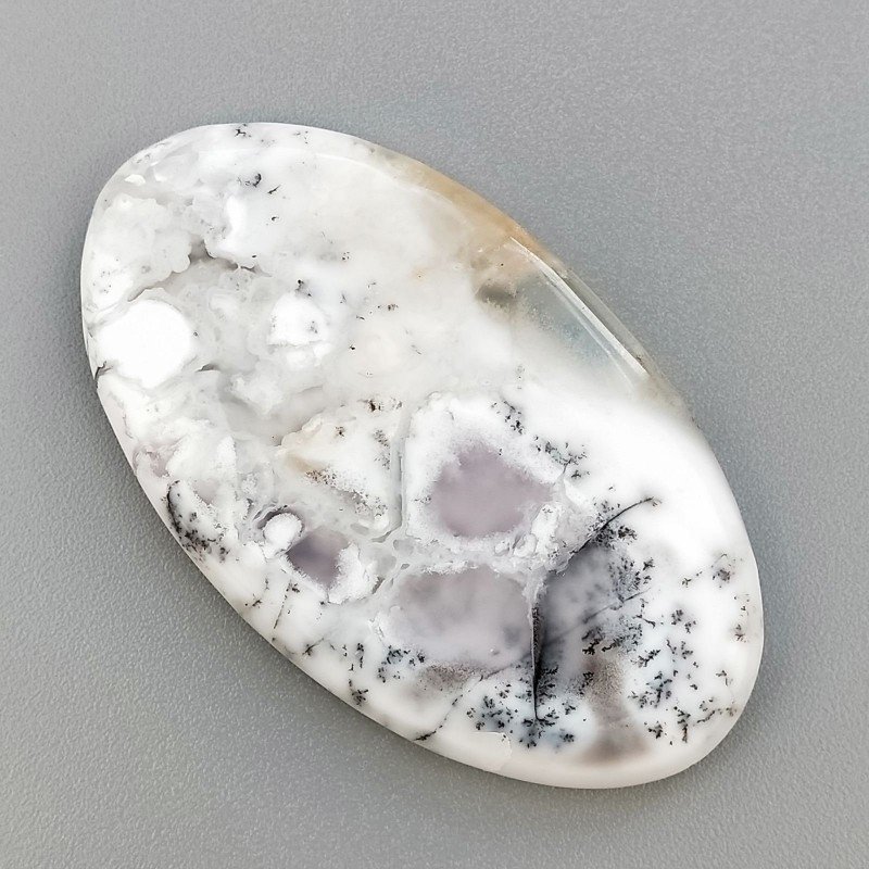 Opale Dendritico Naturale Forma Ovale Piatto Cabochon Liscio Fatto a Mano 47X27X4mm 9,02gm 1pz