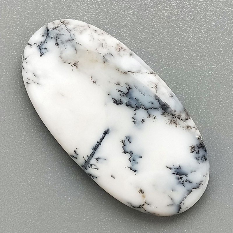 Opale Dendritico Naturale Forma Ovale Piatto Cabochon Liscio Fatto a Mano 38X19X5mm 5,33gm 1pz