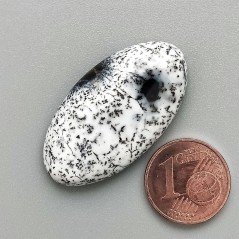 Opale Dendritico Naturale Forma Ovale Piatto Cabochon Liscio Fatto a Mano 34X18mm 5,58gm 1pz