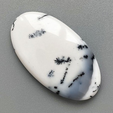 Opale Dendritico Naturale Forma Ovale Piatto Cabochon Liscio Fatto a Mano 37X20mm 6,12gm 1pz