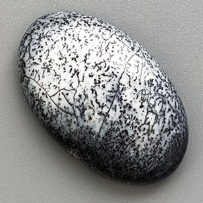 Opale Dendritico Naturale Forma Ovale Piatto Cabochon Liscio Fatto a Mano 31X19mm 5,58gm 1pz