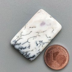 Opale Dendritico Naturale Forma Rettangolare Piatto Cabochon Liscio Fatto a Mano 31X19X5mm 5,92gm 1pz