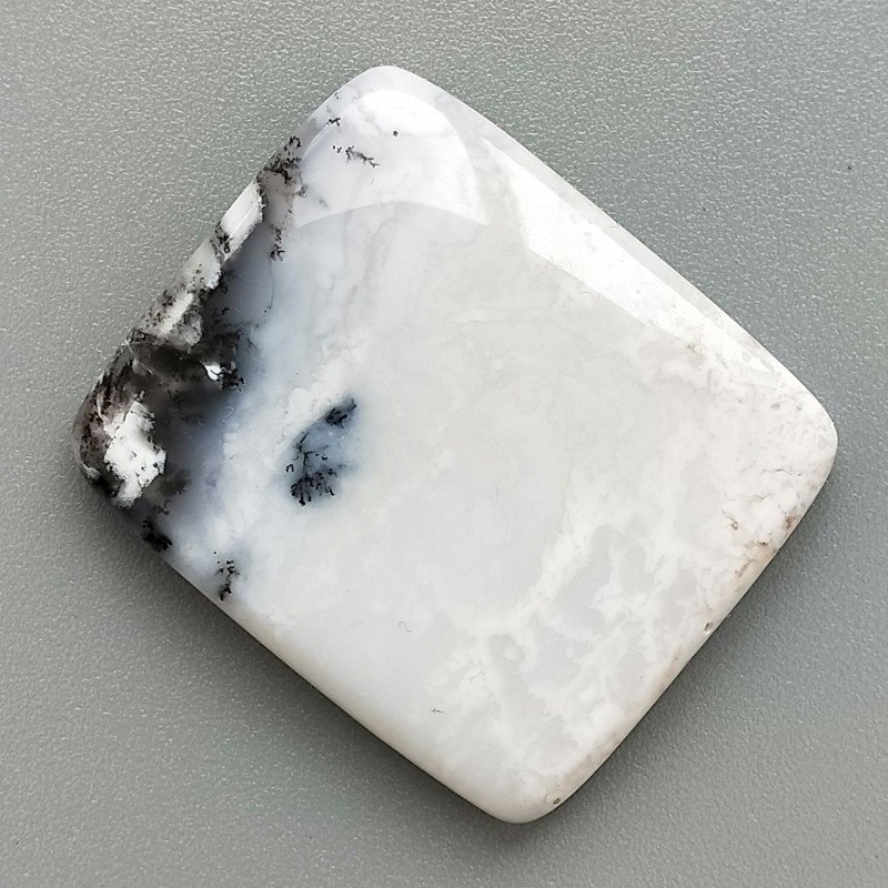 Opale Dendritico Naturale Forma Rettangolare Piatto Cabochon Liscio Fatto a Mano 31X26X5mm 9,88gm 1pz