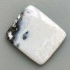 Opale Dendritico Naturale Forma Rettangolare Piatto Cabochon Liscio Fatto a Mano 31X26X5mm 9,88gm 1pz