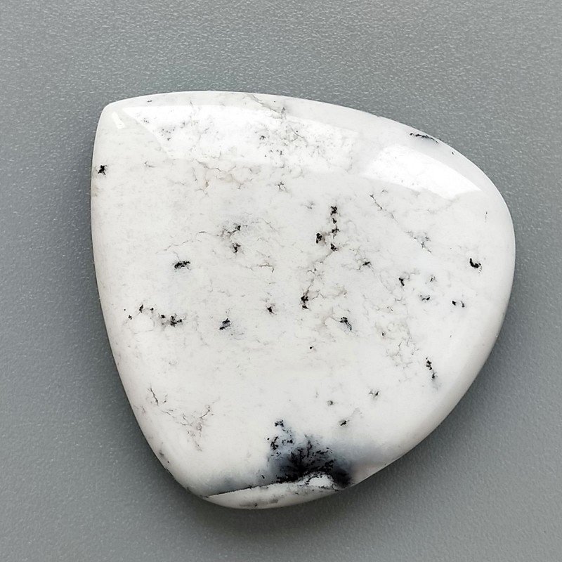 Opale Dendritico Naturale Forma Goccia Piatto Cabochon Liscio Fatto a Mano 36X34X7mm 13,62gm 1pz