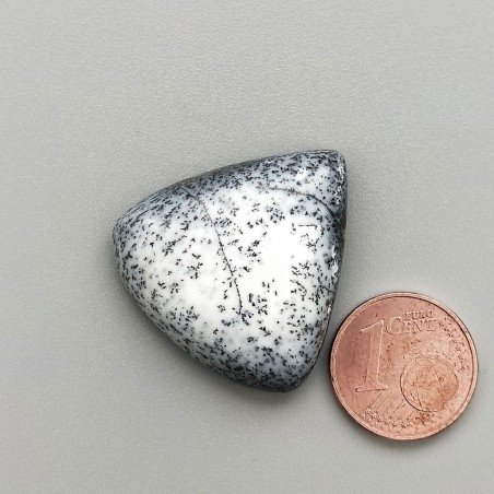 Opale Dendritico Naturale Forma Goccia Piatto Cabochon Liscio Fatto a Mano 28X27mm 6,23gm 1pz