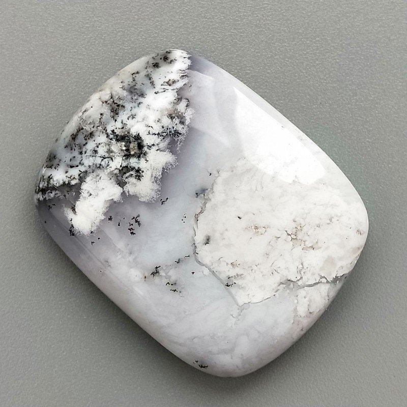 Opale Dendritico Naturale Forma Rettangolare Piatto Cabochon Liscio Fatto a Mano 6X29X8mm 15,24gm 1pz