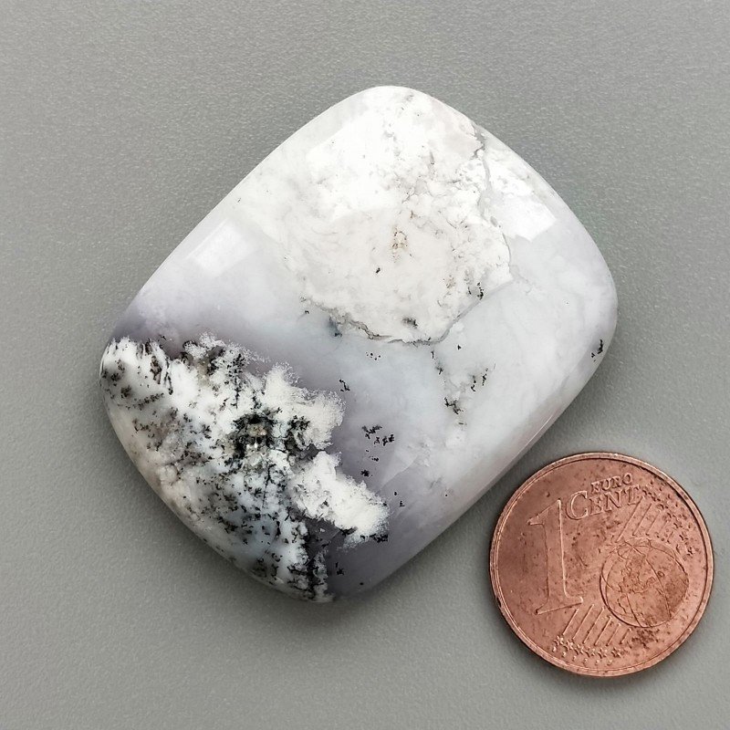 Opale Dendritico Naturale Forma Rettangolare Piatto Cabochon Liscio Fatto a Mano 6X29X8mm 15,24gm 1pz