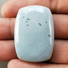 Opale Owyhee Blu Naturale Forma Cuscion Piatto Cabochon Liscio Fatto a Mano 35X30X10mm 11,80gm 1pz