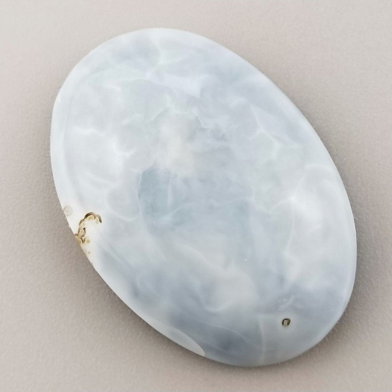 Opale Owyhee Blu Naturale Forma Ovale Piatto Cabochon Liscio Fatto a Mano 35X25X9mm 9,70gm 1pz
