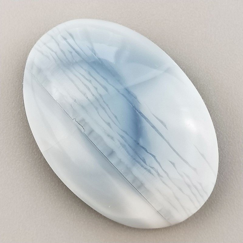 Opale Owyhee Blu Naturale Forma Ovale Piatto Cabochon Liscio Fatto a Mano 34X24X8mm 8,40gm 1pz