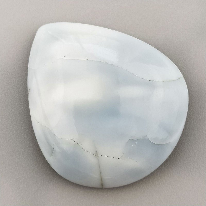 Opale Owyhee Blu Naturale Forma Goccia Piatto Cabochon Liscio Fatto a Mano 35X30X10mm 11,30gm 1pz