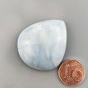 Opale Owyhee Blu Naturale Forma Goccia Piatto Cabochon Liscio Fatto a Mano 35X30X10mm 11,30gm 1pz
