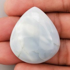 Opale Owyhee Blu Naturale Forma Goccia Piatto Cabochon Liscio Fatto a Mano 35X30X10mm 11,30gm 1pz