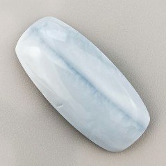 Opale Owyhee Blu Naturale Forma Cuscion Piatto Cabochon Liscio Fatto a Mano 37X17X6mm 5,90gm 1pz