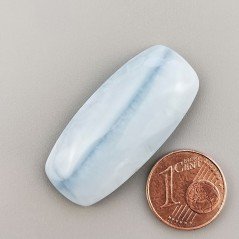 Opale Owyhee Blu Naturale Forma Cuscion Piatto Cabochon Liscio Fatto a Mano 37X17X6mm 5,90gm 1pz