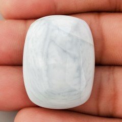 Opale Owyhee Blu Naturale Forma Cuscion Piatto Cabochon Liscio Fatto a Mano 30X23X9mm 8,10gm 1pz