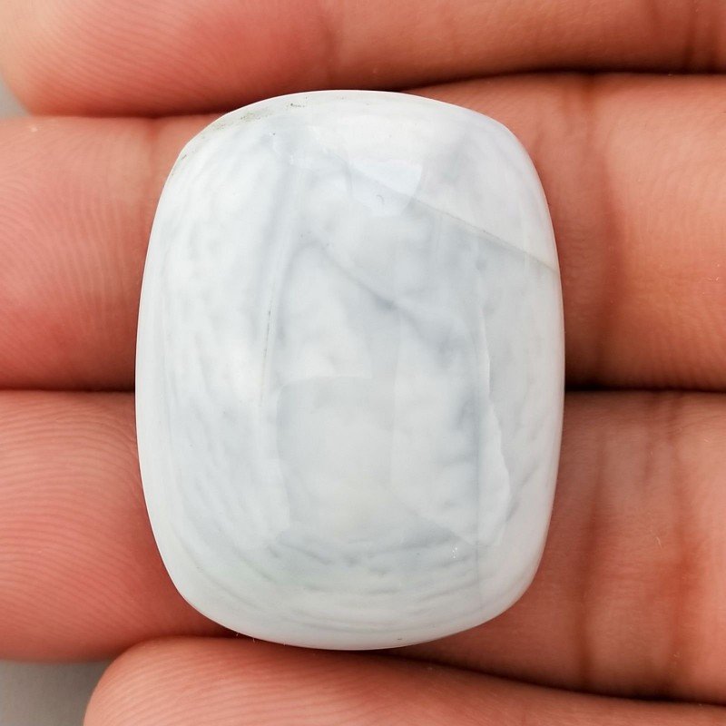 Opale Owyhee Blu Naturale Forma Cuscion Piatto Cabochon Liscio Fatto a Mano 30X23X9mm 8,10gm 1pz