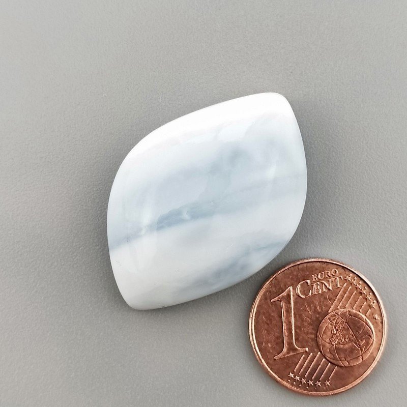 Cabochon di Opale Owyhee Blu Naturale Fantasia, Piatto e Liscio, 31x21x9 mm, 6,45 g, Fatto a Mano