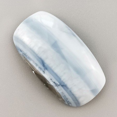 Opale Owyhee Blu Naturale Forma Cuscion Piatto Cabochon Liscio Fatto a Mano 36X20X7mm 8,15gm 1pz