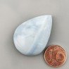 Opale Owyhee Blu Naturale Forma Goccia Piatto Cabochon Liscio Fatto a Mano 35X25X10mm 9,60gm 1pz