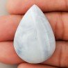 Opale Owyhee Blu Naturale Forma Goccia Piatto Cabochon Liscio Fatto a Mano 35X25X10mm 9,60gm 1pz