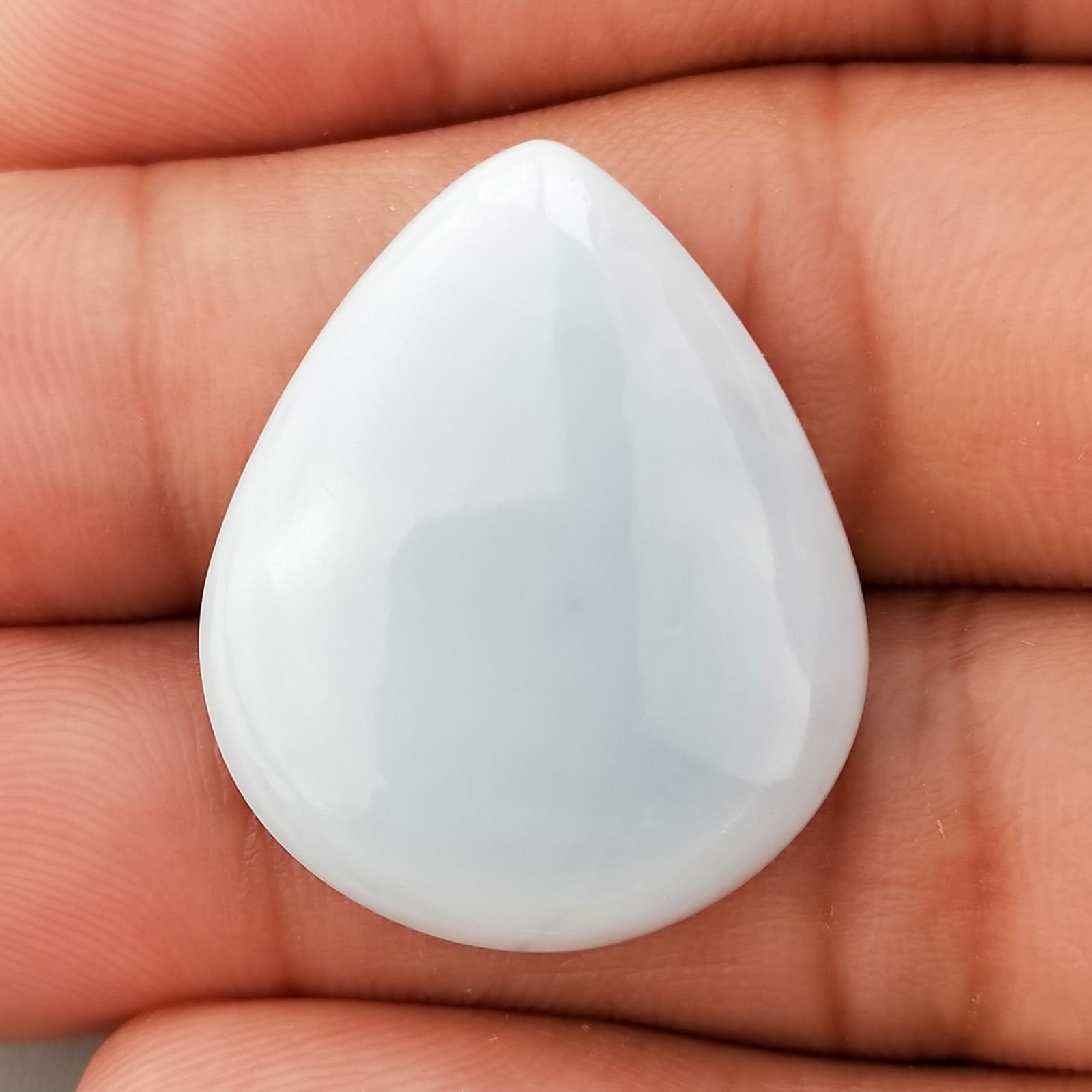 Opale Owyhee Blu Naturale Forma Goccia Piatto Cabochon Liscio Fatto a Mano 28X23X6mm 4,34gm 1pz