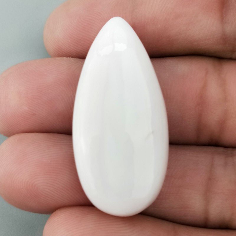 Opale Rosa Naturale Forma Goccia Piatto Cabochon Liscio Fatto a Mano 37X17mm 8.32gm 1pz