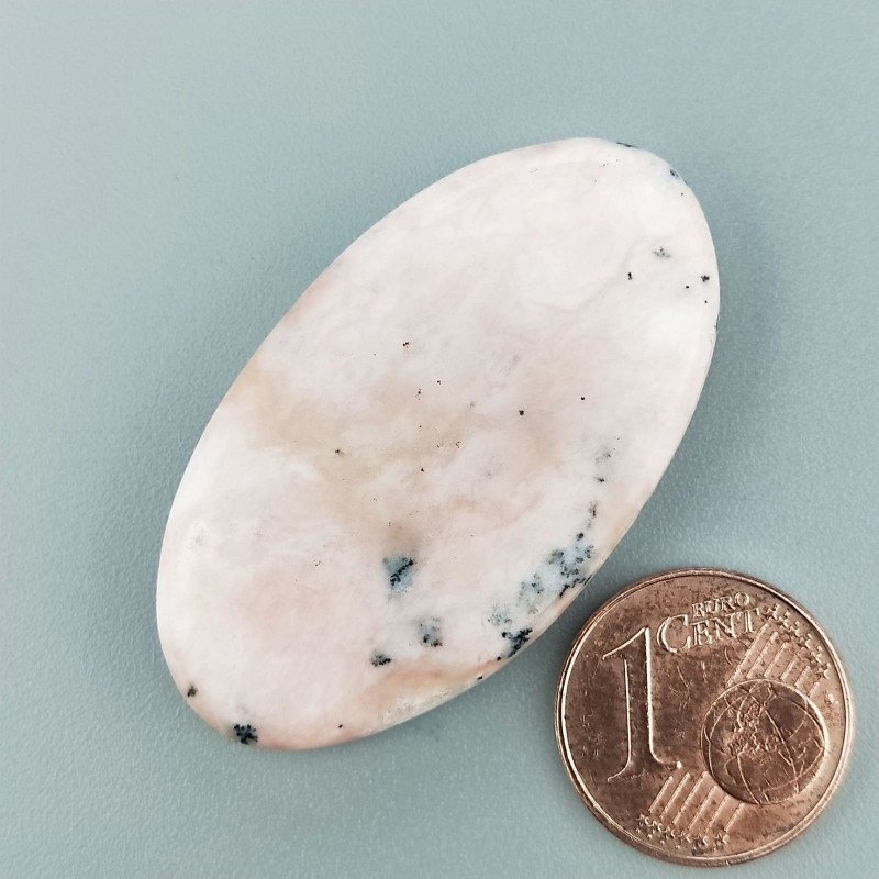 Cabochon di Opale Rosa Naturale Ovale, Piatto e Liscio, 40x22 mm, 7,84 g, Fatto a Mano