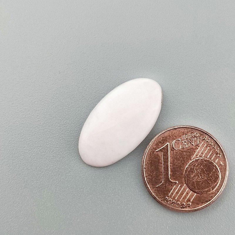 Cabochon di Opale Rosa Naturale Ovale, Piatto e Liscio, 20x11 mm, 1,02 g, Fatto a Mano