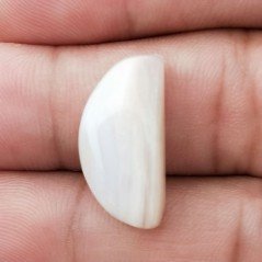 Cabochon di Opale Rosa Naturale Fantasia, Piatto e Liscio, 21x10 mm, 1,69 g, Fatto a Mano