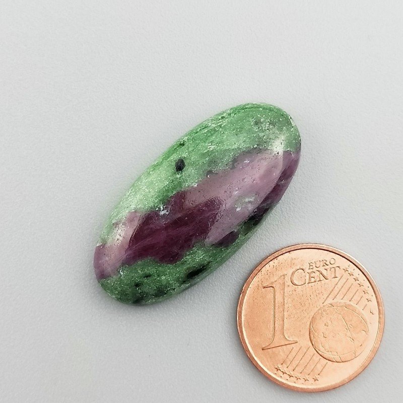 Rubino Zoisite Naturale Forma Ovale Piatto Cabochon Liscio Fatto a Mano 28X13X5mm 4,88GM