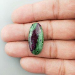 Rubino Zoisite Naturale Forma Ovale Piatto Cabochon Liscio Fatto a Mano 28X13X5mm 4,88GM