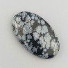 Ossidiana Fiocco Di Neve Naturale Forma Ovale Piatto Cabochon Liscio Fatto a Mano 25X15X5mm 14,45 Carati 1pz