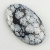 Ossidiana Fiocco Di Neve Naturale Forma Goccia Piatto Cabochon Liscio Fatto a Mano 29X18X4mm 17,45 Carati 1pz