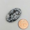 Ossidiana Fiocco Di Neve Naturale Forma Goccia Piatto Cabochon Liscio Fatto a Mano 29X18X4mm 17,45 Carati 1pz