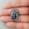 Ossidiana Fiocco Di Neve Naturale Forma Goccia Piatto Cabochon Liscio Fatto a Mano 29X18X4mm 17,45 Carati 1pz