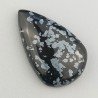 Ossidiana Fiocco Di Neve Naturale Forma Goccia Piatto Cabochon Liscio Fatto a Mano 27X16X6mm 18,75 Carati 1pz