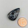 Ossidiana Fiocco Di Neve Naturale Forma Goccia Piatto Cabochon Liscio Fatto a Mano 27X16X6mm 18,75 Carati 1pz